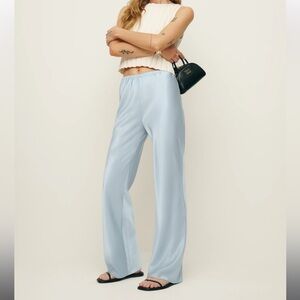 Reformation Petites Gale Satin Mid Rise Bias Pant